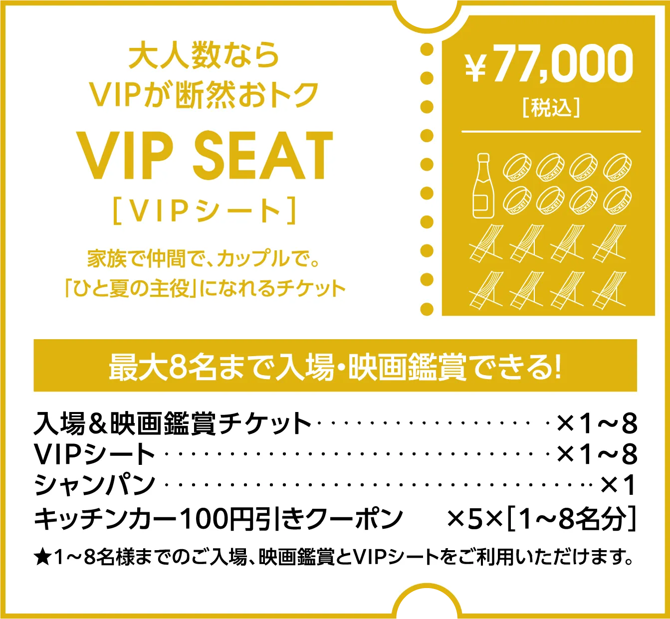 最大8名まで入場・鑑賞できる　特等席チケット | 2026秋 常優祭in常滑りんくうビーチ 初開催