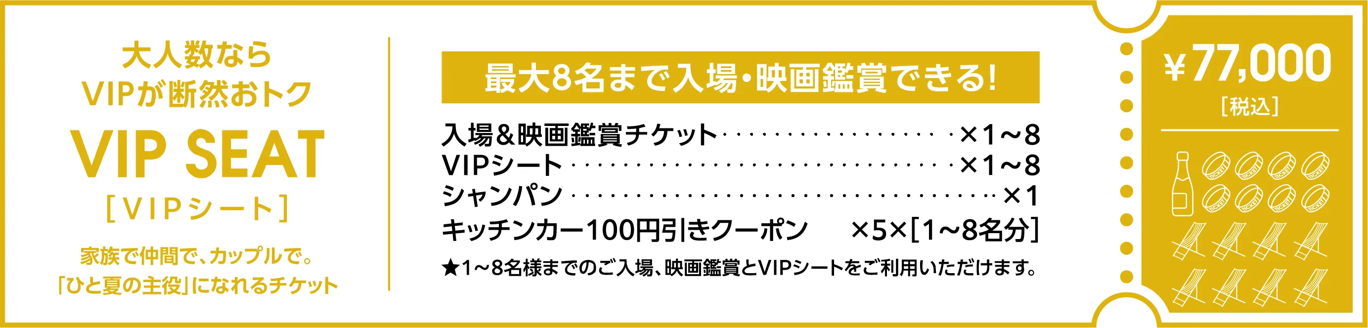 大8名まで入場・鑑賞できる　特等席チケット | 2026秋 常優祭in常滑りんくうビーチ 初開催